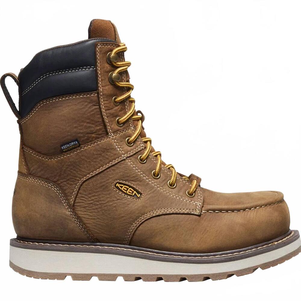 NEW KEEN men's cincinnati 8" waterproof work boots in brown